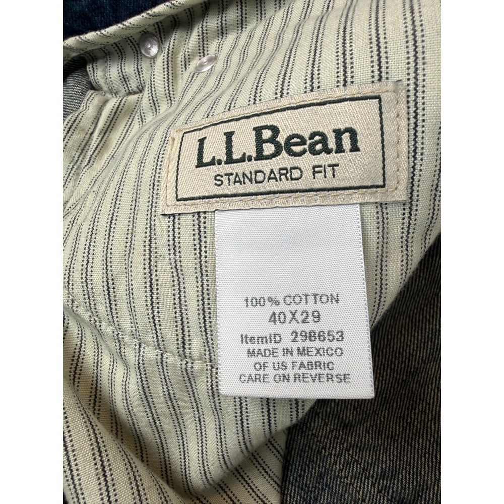 NWT L.L. Bean Double L Jeans Men's 40x29 Standard Fit Straight Leg Indigo Denim - Picture 6 of 9